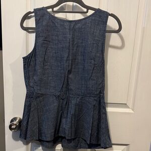 Banana Republic Blue Denim Peplum Blouse